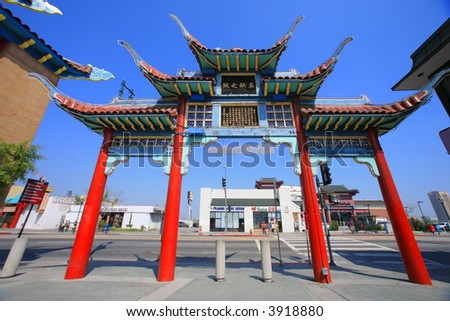 Gate to Chinatown in Los Angeles, California, USA