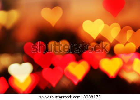 Valentine hearts blurred background