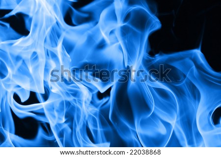 Blue flames of fire background texture