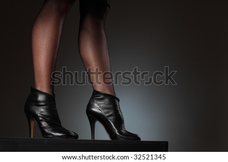Sexy female legs in high heel  boots