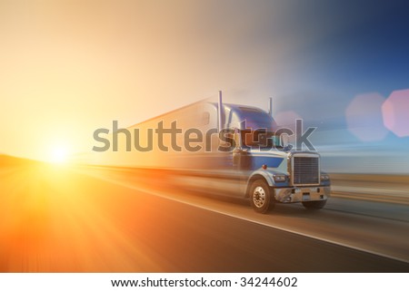 Truck on highway. California, USA