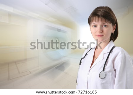 Female doctor in ER hospital  room