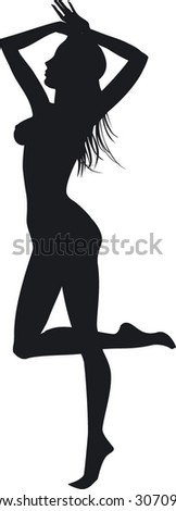 Silhouette Of The Nude Girl Stock Vector Illustration 3070973