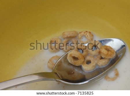 last bite of cereal to be eaten from the bowl