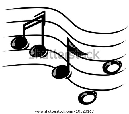 stock vector musical note on staff vector image