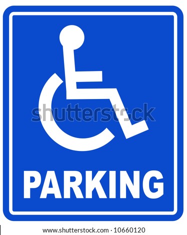 stock vector : blue handicap parking or wheelchair parking space sign - 