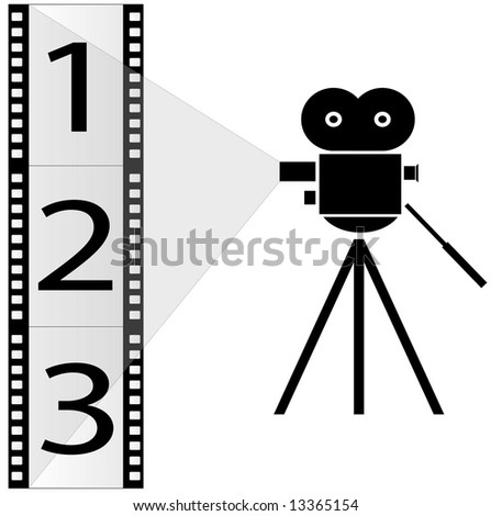 camera film. stock vector : numbered film