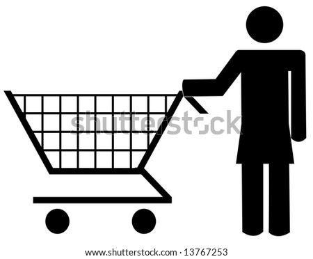 clip art woman shopping. vector clipart adjunct to