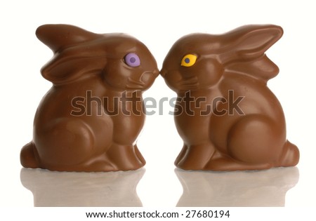 Two Easter Bunnys Kissing 47