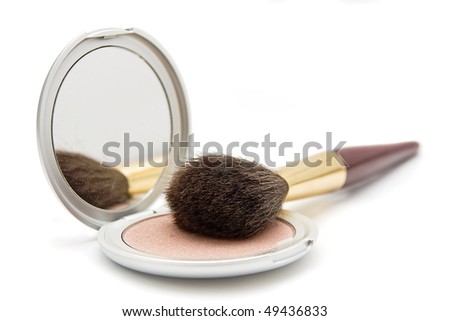 An isolated image of make up powder case