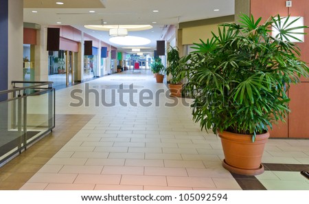 Empty shopping Mall interior.