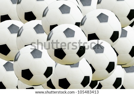 Multiplied soccer balls completely covered frame space