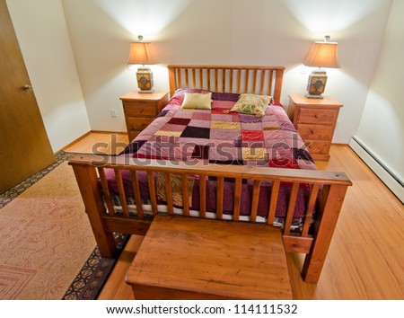 Nice looking bedroom. Interior design.