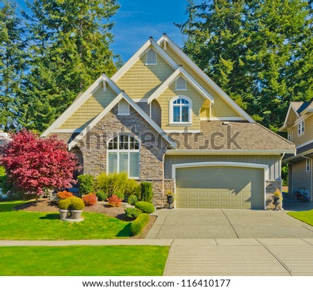 Big custom made luxury house in the suburbs of Vancouver, Canada.