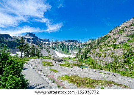 Gorgeous mountain view. Table mountain at Mount Baker lands and wilderness.  North America.