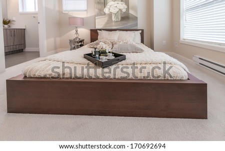 Modern Comfortable And Elegant Luxury Master Bedroom. Interior Design.