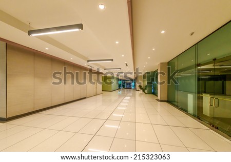 Perspective of the modern lobby, hallway, plaza of the five stars luxury hotel, shopping mall, business center in Vancouver, Canada. Interior design.