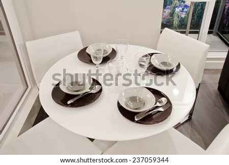 Luxury modern living suite with nicely decorated dining table Interior design.
