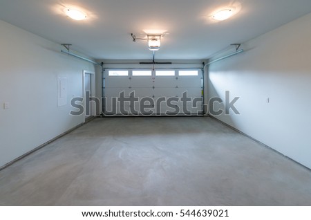 Interior of the empty garage in the residential house.