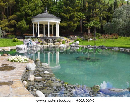 The garden Stock-photo-spring-flowers-in-the-asian-garden-with-a-pond-46106596