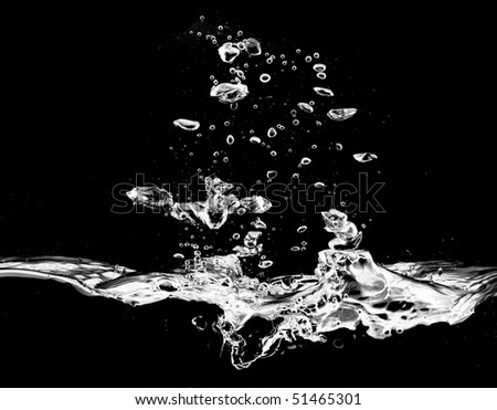 Photo of water splash on a black background