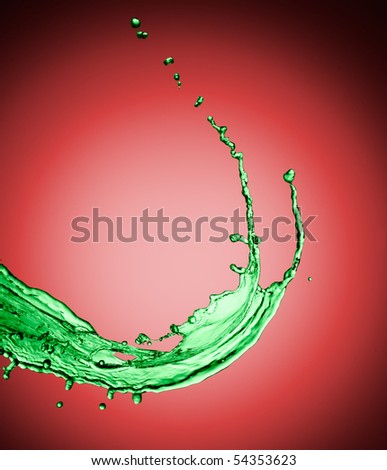 Photo of splash isolated on red background
