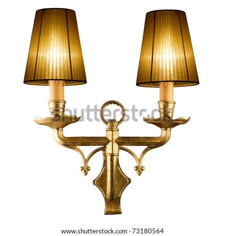 vintage wall lamp isolated on white