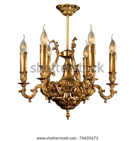 Vintage chandelier isolated on white