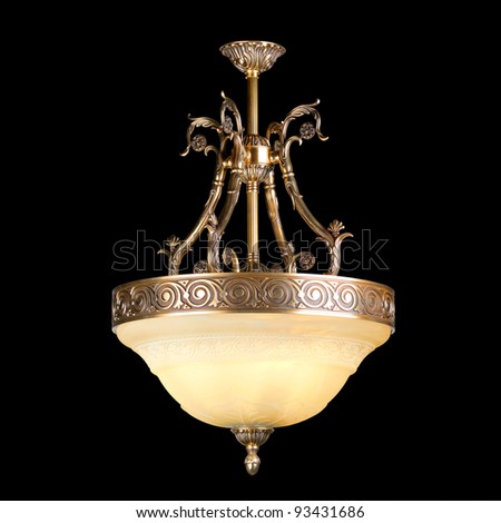Vintage chandelier isolated on black background