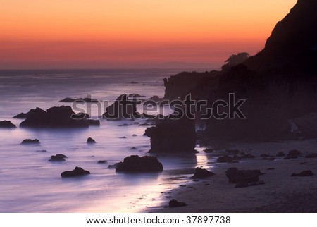 california beaches sunset. california beach in Malibu