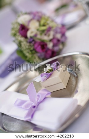 stock photo table decorated for the wedding party