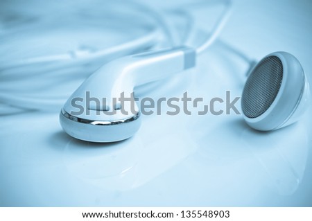 white Headphones, concept of digital music