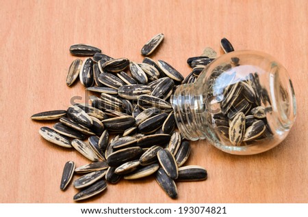 Pile of sunflower seeds against