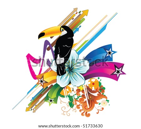 tropical abstract bird vector