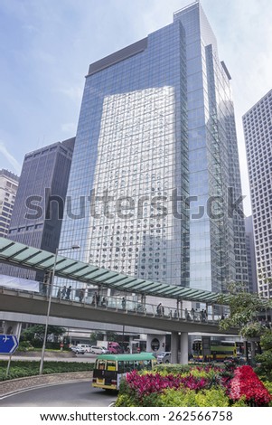 Skyscraper and street view in central Hong Kong (Hong Kong island)