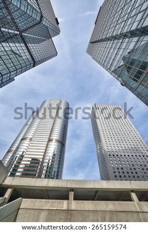 Skyscraper skywards view in central Hong Kong (Hong Kong island)