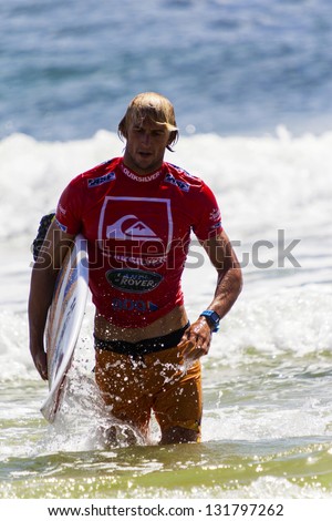 SNAPPER ROCKS, GOLD COAST, AUSTRALIA - 9 MARCH: Unidentified Surfer completed the Quicksilver & Roxy Pro World Title Event. 9 March 2013, Snapper Rocks, Gold Coast, Australia