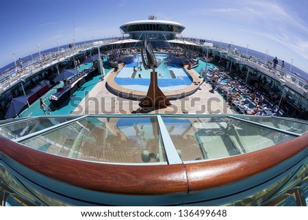 MEDITERRANEAN SEA  MAY 20: Upper deck of  \
