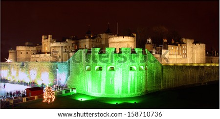 LONDON - DECEMBER 21 : Front wall of the castle \