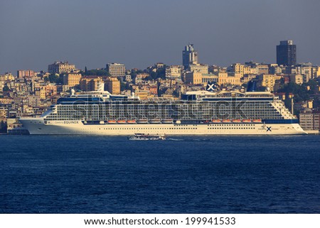 ISTANBUL,TURKEY MAY 25: Cruise liner Princess is docked in Port of Istanbul Turkey on May 25, 2014 in. Close to 150 200 000 vacationers travels to Istanbul each year by cruise ships alone..