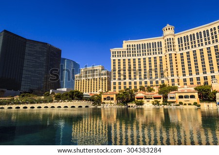 LAS VEGAS - JULY 8, 2015 - The Bellagio hotel recently completed a $165 million dollar remodel of all 3,933 rooms and recently awarded  AAA five diamond award for the 14th consecutive year in a row.