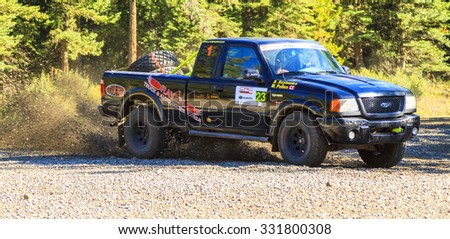 ROCKY MOUNTAIN - CANADA. 23.08.2015:Test Day Some of the best drivers from Canada are competing in the Rocky Mountain. The test held in different province of Canada\'s best dirt roads for motor-sport.