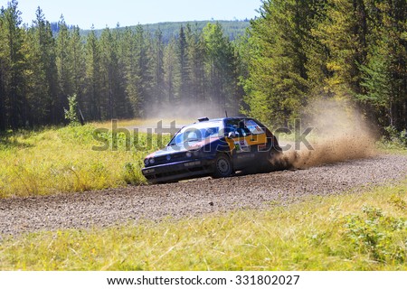 ROCKY MOUNTAIN - CANADA. 23.08.2015:Test Day Some of the best drivers from Canada are competing in the Rocky Mountain. The test held in different province of Canada\'s best dirt roads for motor-sport.