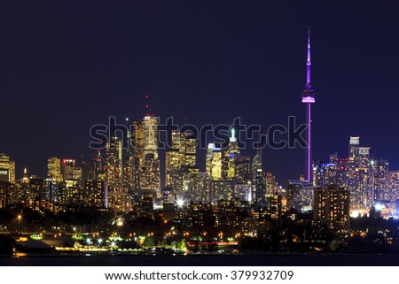 TORONTO CANADA 16-10-2015:Toronto Skyline with architectures Toronto with the population of 6M is the provincial capital of Ontario and the largest city in Canada.