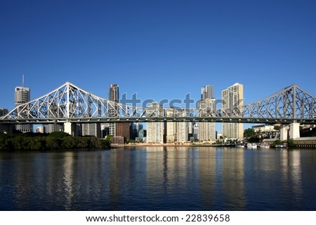 Post card image of Brisbane  Australia forground  Story Bridge