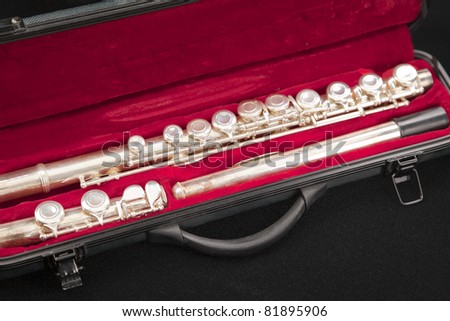 Flute in red case