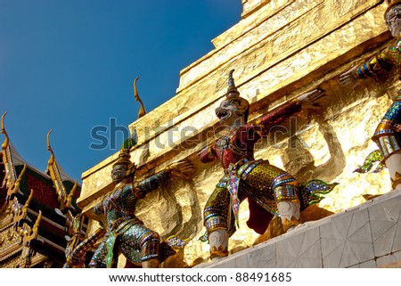 Giant hand to lift the base of the pagoda,Wat Phra Kaew,Bangkok,Thailand