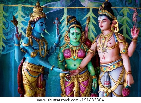 Colorful statue of Hindu God in Batu caves Indian Temple Kuala Lumpur Malaysia Colorful statue of Hindu God in Batu caves Indian Temple Kuala Lumpur Malaysia
