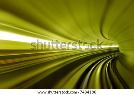 Train moving in Tunnel -Abstract View
