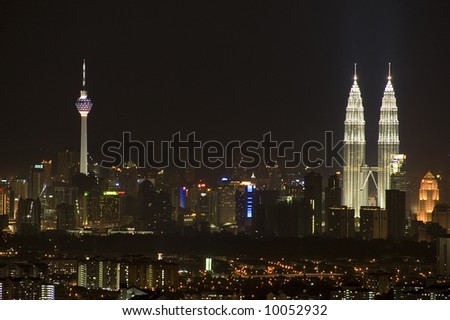 stock photo : kuala Lumpur city at night, Malaysia